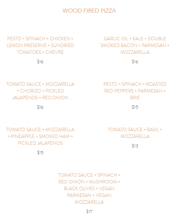 555 Brewery Menu