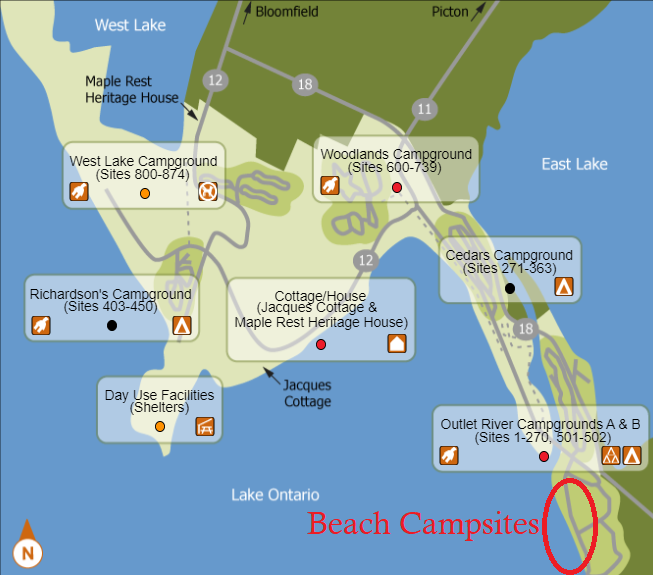 Camp on Sandbanks beach
