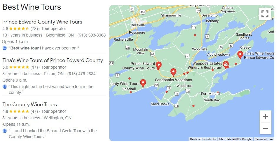 Best wine tours in prince edward county