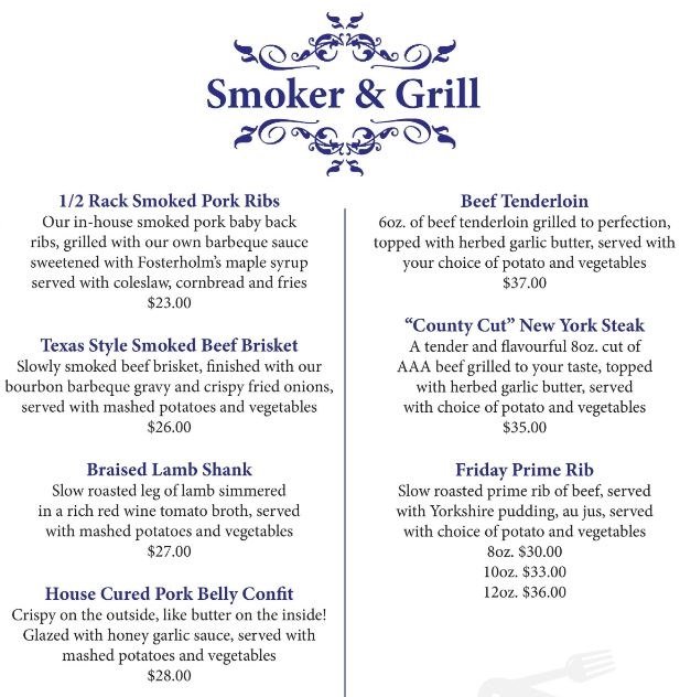 Restaurant On The Knoll Menu