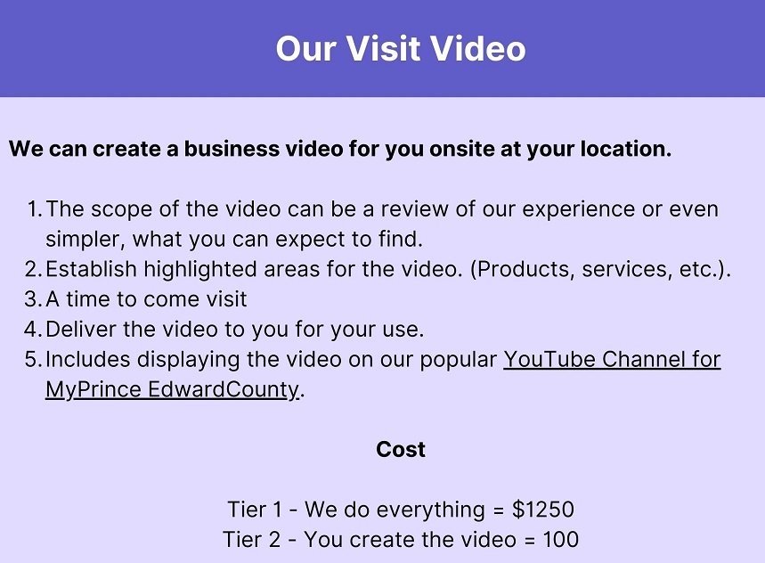We Create a Video