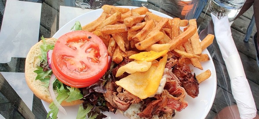 North Docks Pub Bacon Burger