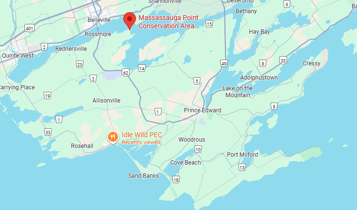 Location of Massassauga Point Conservation Area