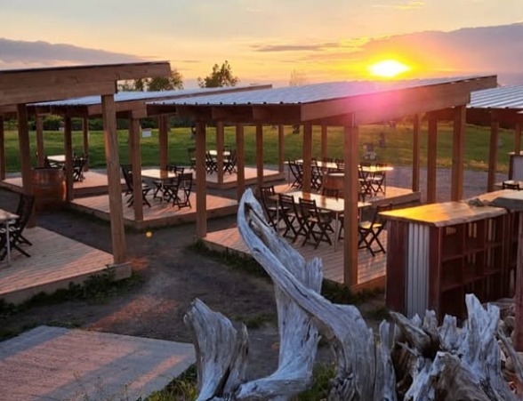 Norman Hardie Winery Covered outside seating
