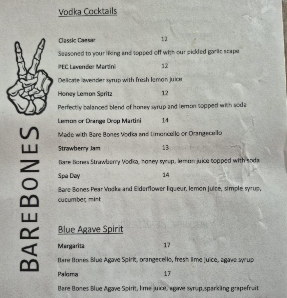 Bare Bones Menu